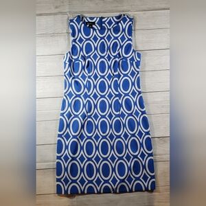 Alyx Blue and White Pleated Sheath Mini Dress
